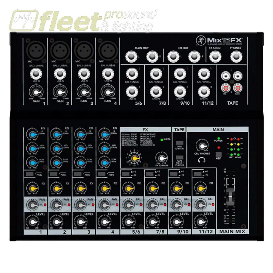 Mackie MIX12FX Compact Mixer w/ FX, 12 CH