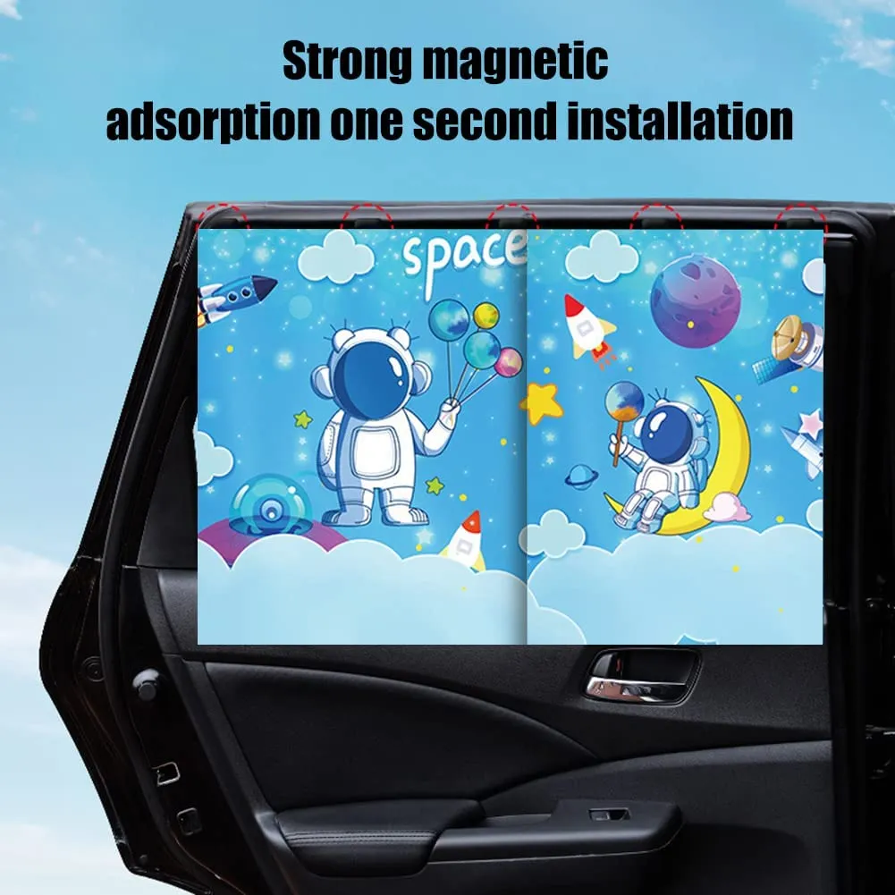 Magnetic Car Rear Side Windows Shade Curtain-Space