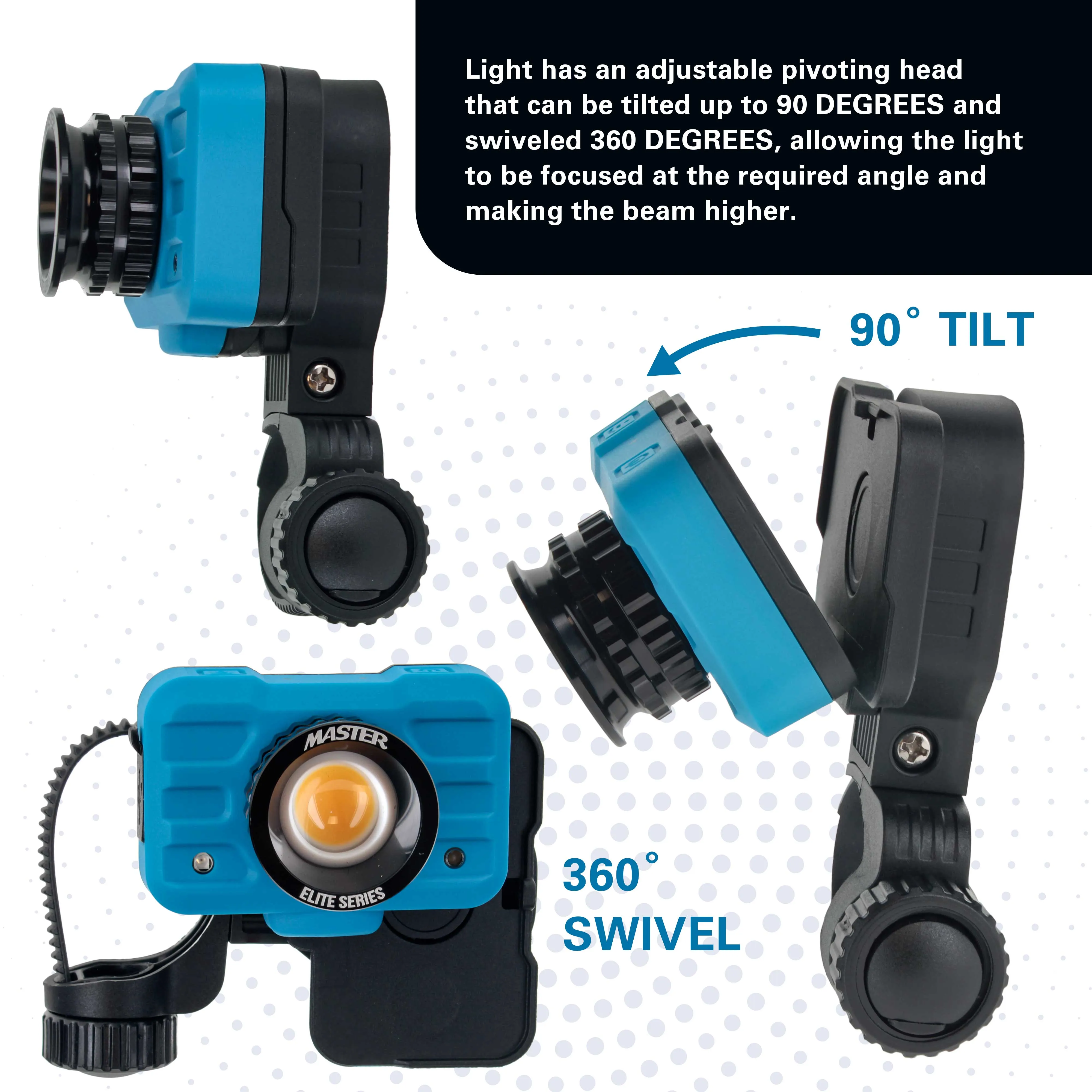 Master Elite Rechargeable Spray Gun Mount Color Match Light, 500 Lumen LED, CRI 95  - Replicates Natural Sunlight, Illuminates Paint Surface