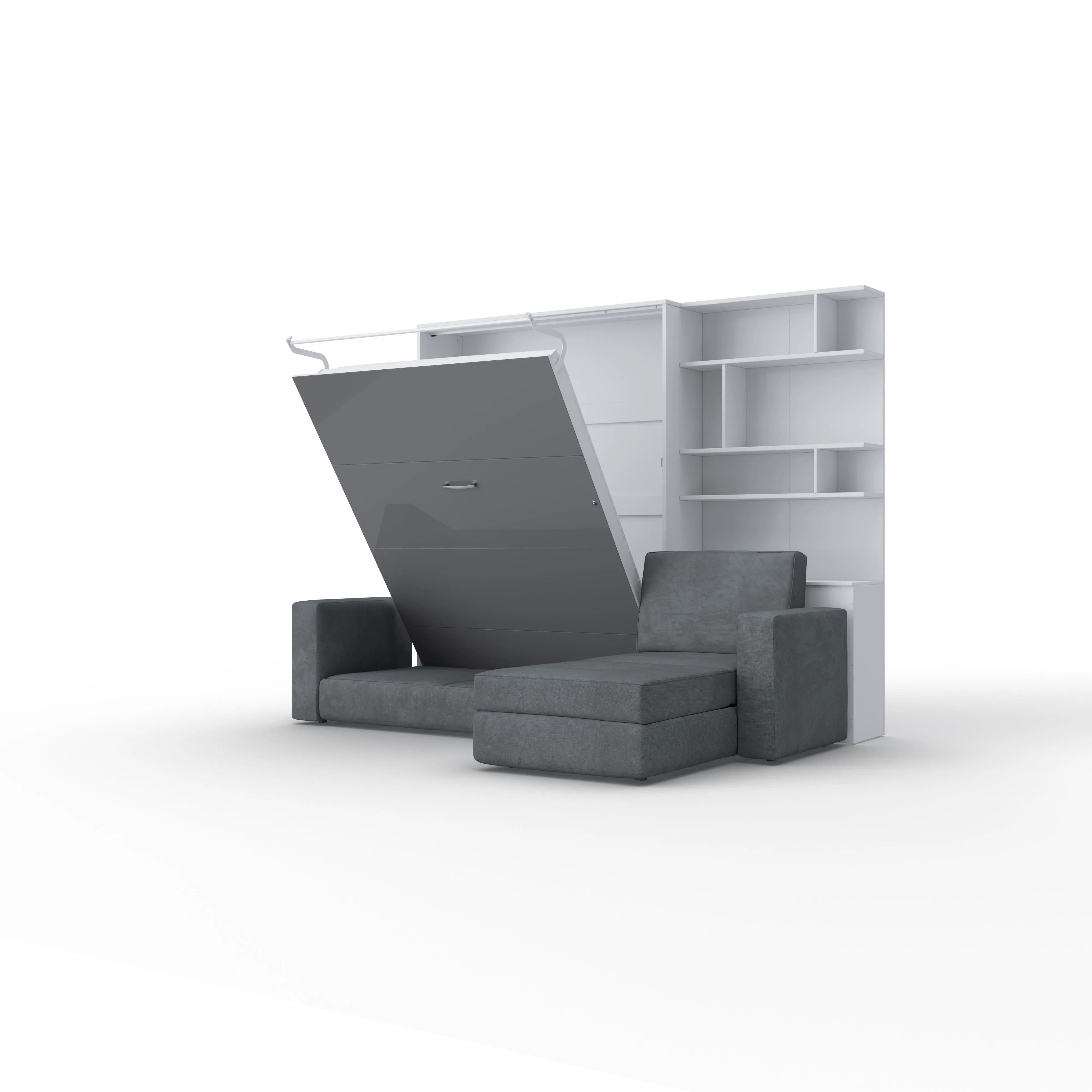 Maxima House - INVENTO Vertical Full XL Wall Bed with Sofa and Bookcase