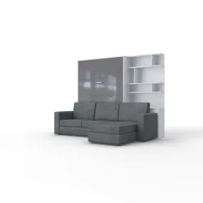 Maxima House - INVENTO Vertical Full XL Wall Bed with Sofa and Bookcase