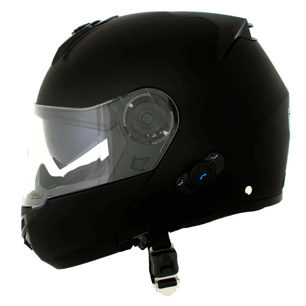 Milwaukee Helmets H7005 Flat Black 'Mayday' Modular Motorcycle Helmet