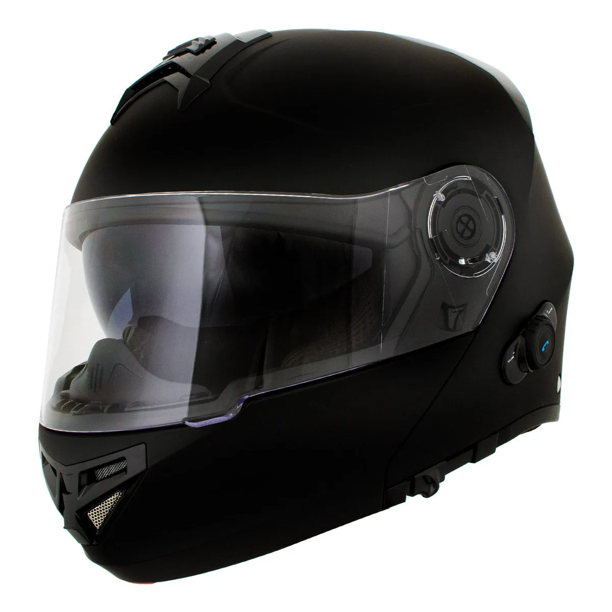 Milwaukee Helmets H7005 Flat Black 'Mayday' Modular Motorcycle Helmet