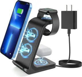 mpow True 3 in 1 Wireless Charger, iPhone Charging Station .Fast 15W Wireless Charger