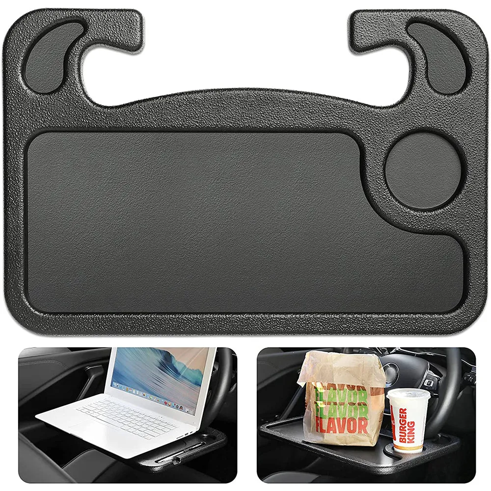 Multipurpose Car Steering Wheel Tray for Laptop & Notebook with Cup Holder