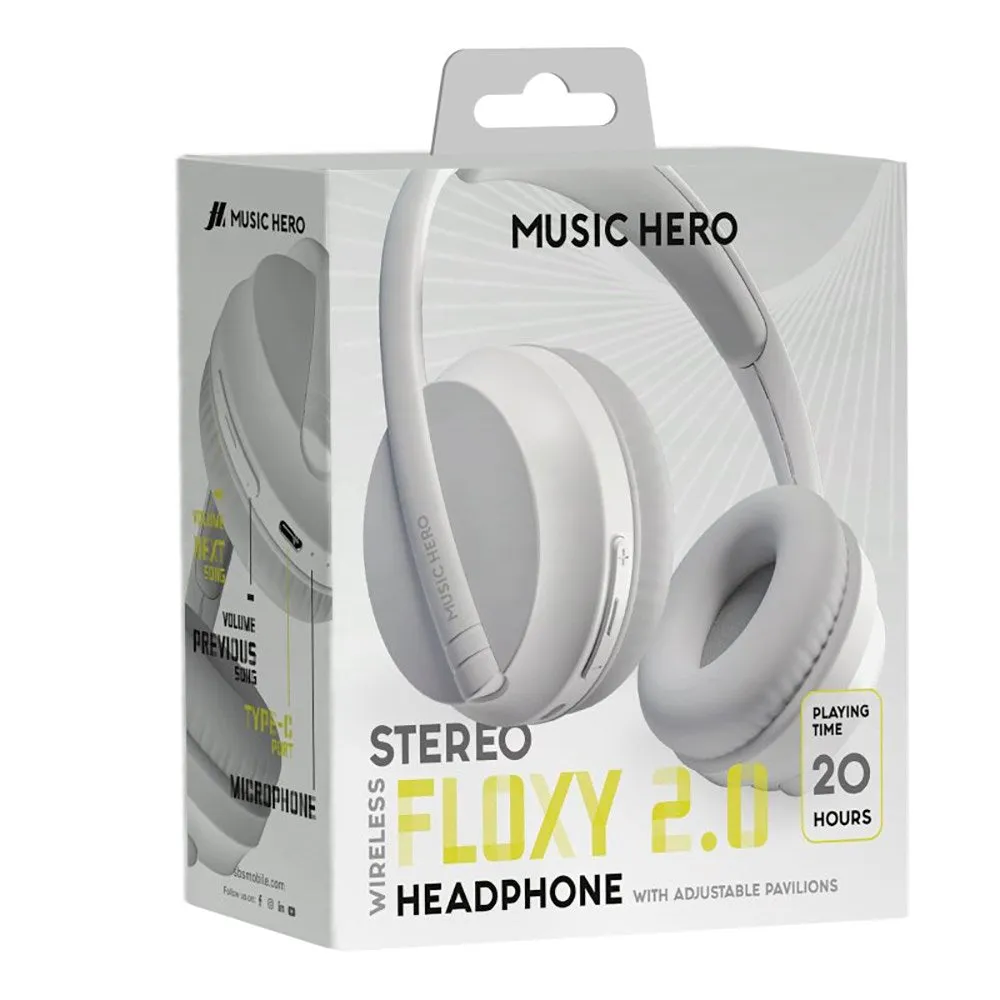 MUSIC HERO Floxy 2.0 Trådløs Bluetooth On-Ear Hovedtelefoner - Hvid