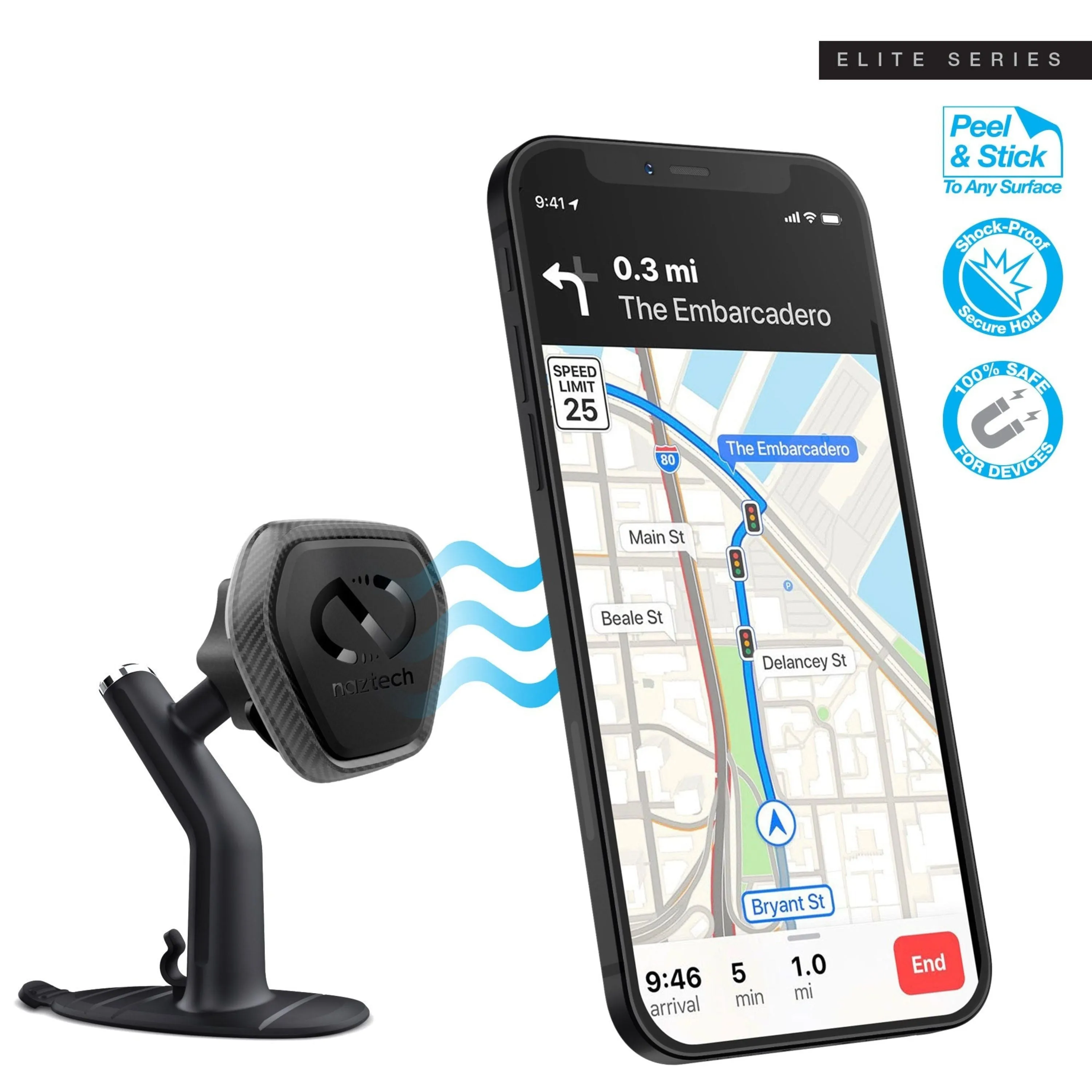 Naztech MagBuddy Elite Dash Mini Mount with Flexible Base