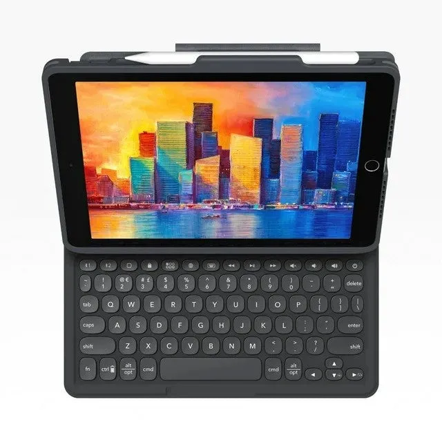 NEW ZAGG Pro Keys Detachable Case and Wireless Keyboard for Apple iPad Gen 9, 8, 7, iPad Pro 10.2", Multi-Device Bluetooth Pairing, Backlit Laptop-Style Keys, Apple Pencil Holder, Lightweight Design