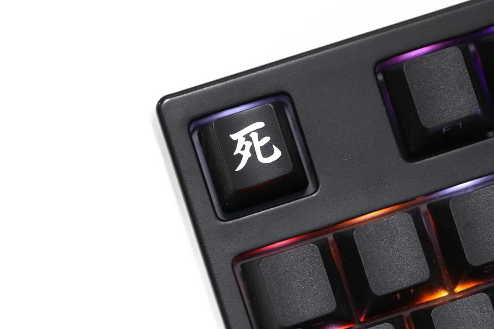 Novelty Shine Through Keycaps ABS Etched back lit black red r1 SEKIRO Shadows Die Twice Danger Death