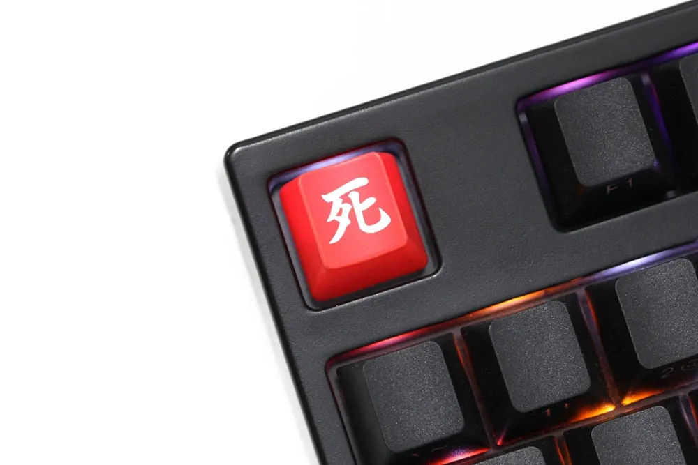 Novelty Shine Through Keycaps ABS Etched back lit black red r1 SEKIRO Shadows Die Twice Danger Death