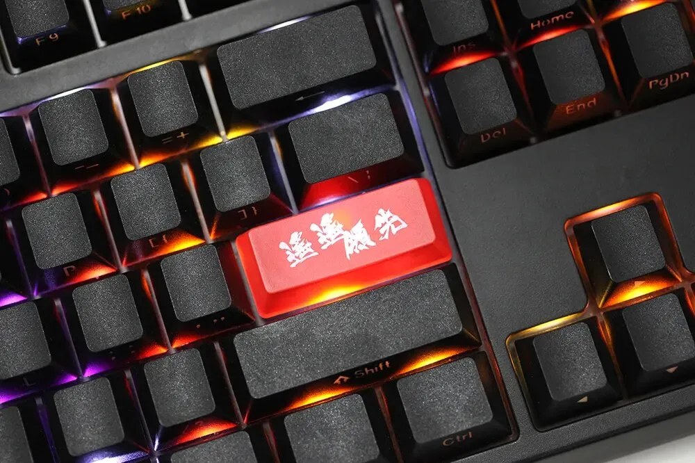 Novelty Shine Through Keycaps ABS Etched black red for mechanical keyboard enter backspace be far ahead be way ahead