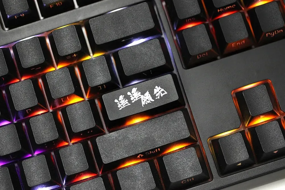 Novelty Shine Through Keycaps ABS Etched black red for mechanical keyboard enter backspace be far ahead be way ahead