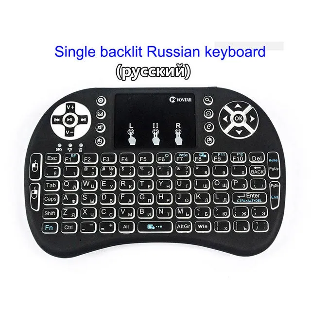 Original Backlight i8 English Russian Spanish 2.4GHz Wireless Keyboard Air Mouse Touchpad Backlit for Android TV BOX Mini PC