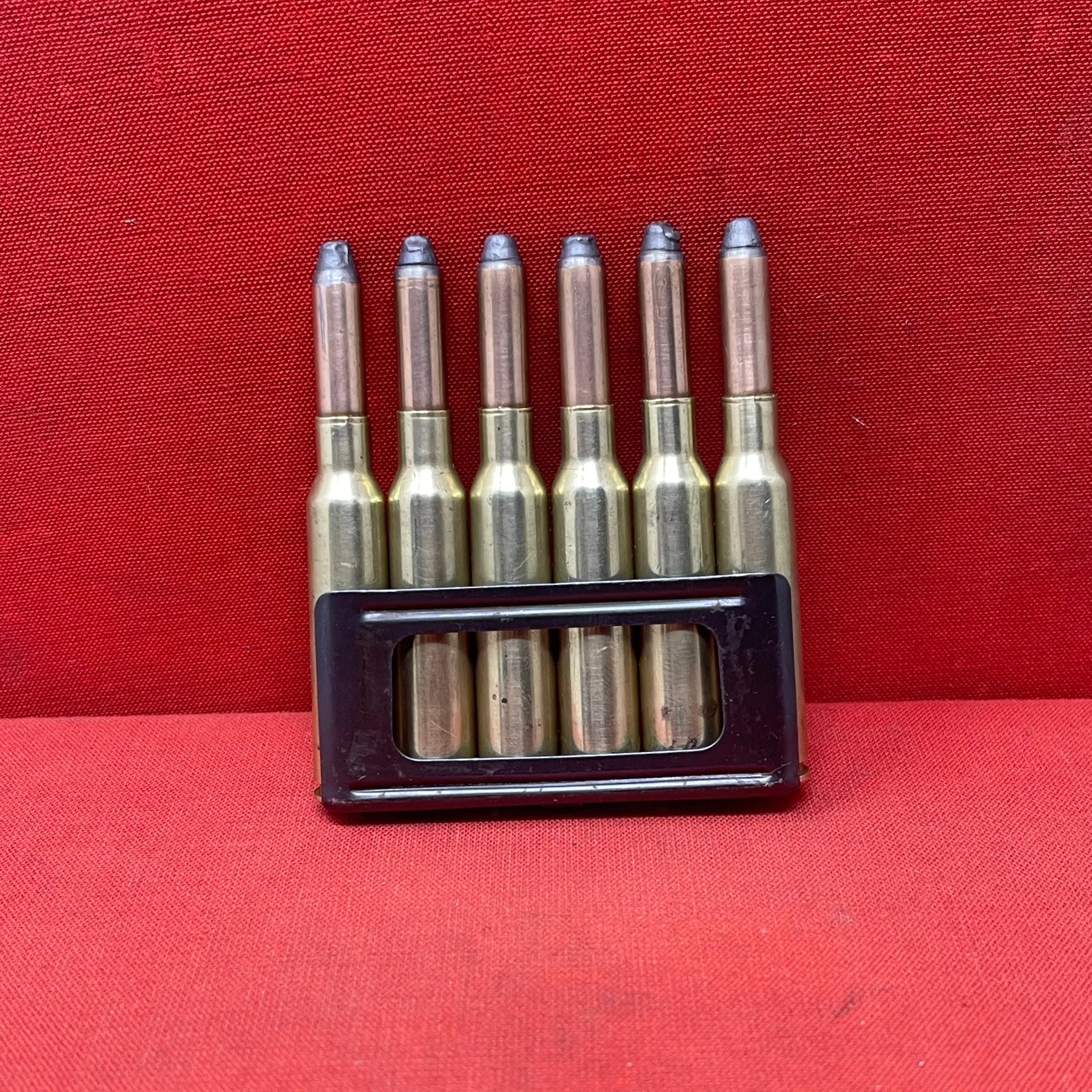 Original WWII 6 x 6.5mm Carcano Rounds in Clip (Inert)