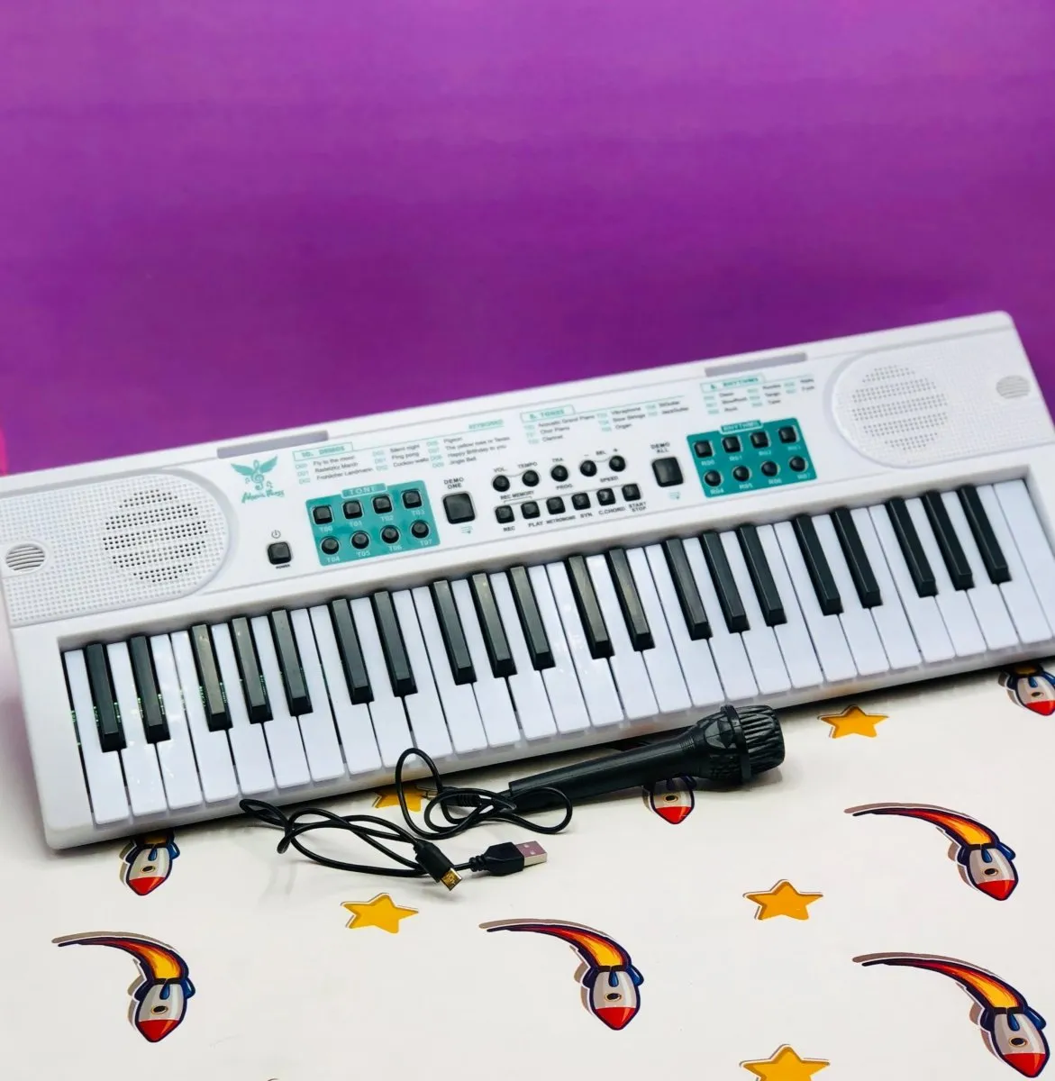 Piano Keyboard With Microphone - 49 Keys