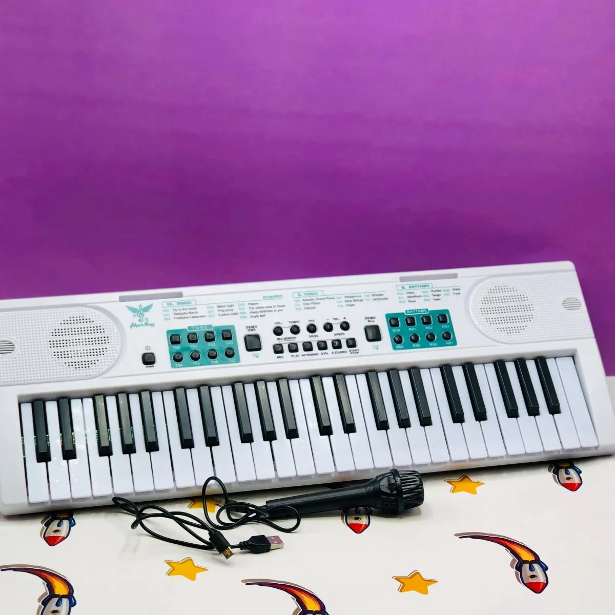 Piano Keyboard With Microphone - 49 Keys