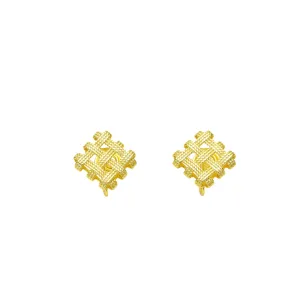 Pre Order:  Square Braided Ear Clip or Stud Earrings