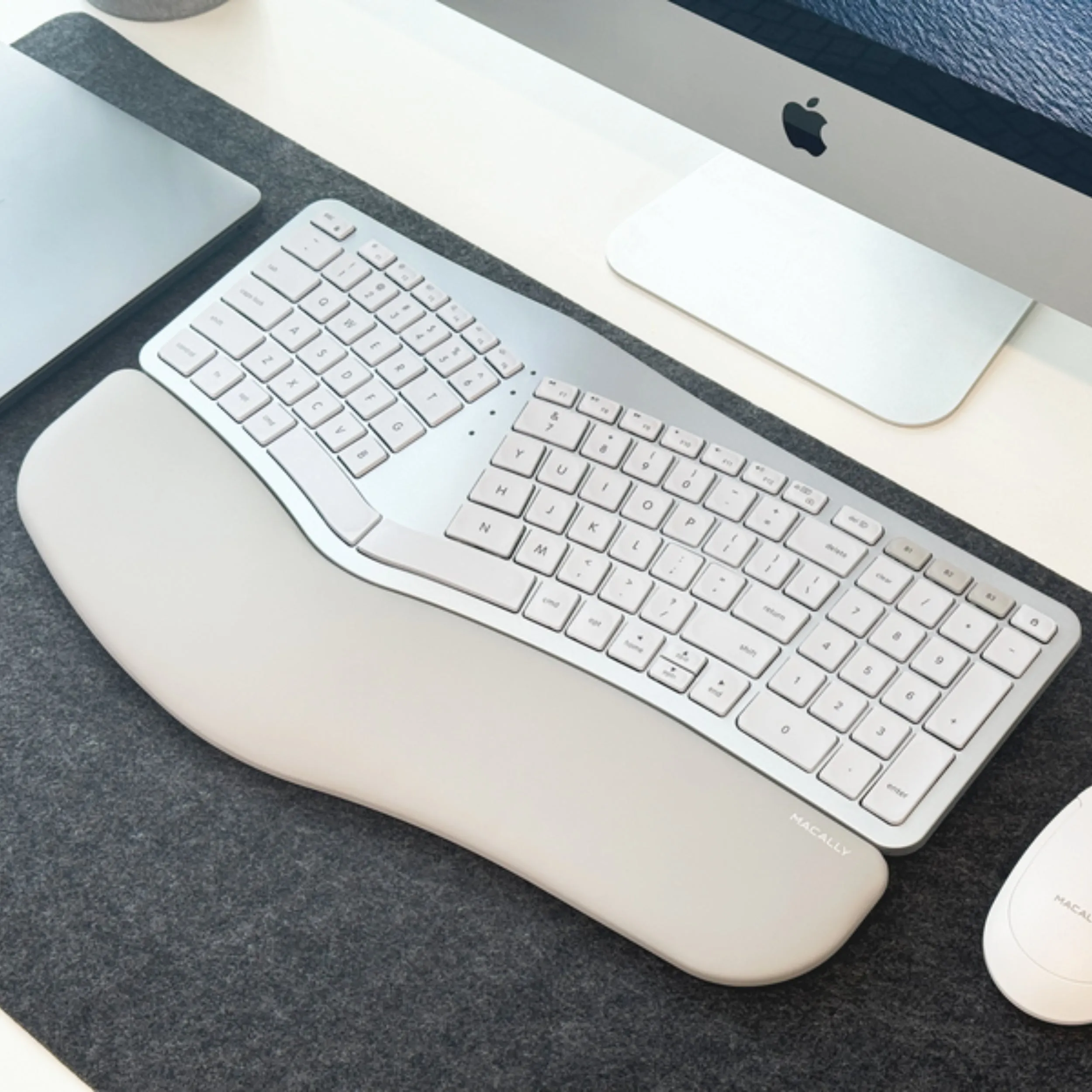 Premium Wireless Ergonomic Keyboard for Mac Bluetooth Devices | Backlit