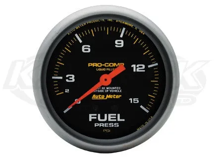 Pro-Comp 2-5/8" Liquid Filled Full Sweep Mechanical Gauges Oil Pressure 0-200 PSI