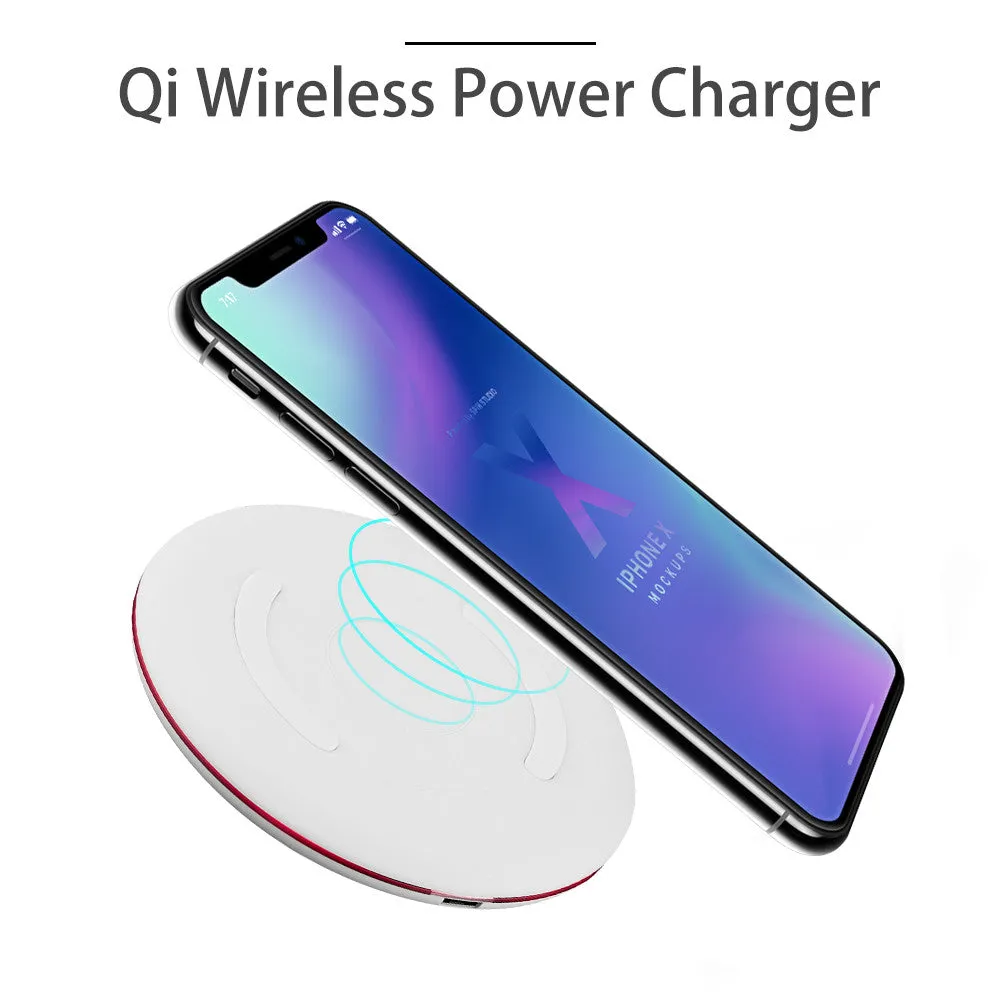 Qi Wireless Power Charger Portable Fast Charging Charging Pad For iPhone 8/X/8Plus Samsung Note8/S8/S8 /S7 edge/S7/Note5/S6/S6 edge/S6 edge plus