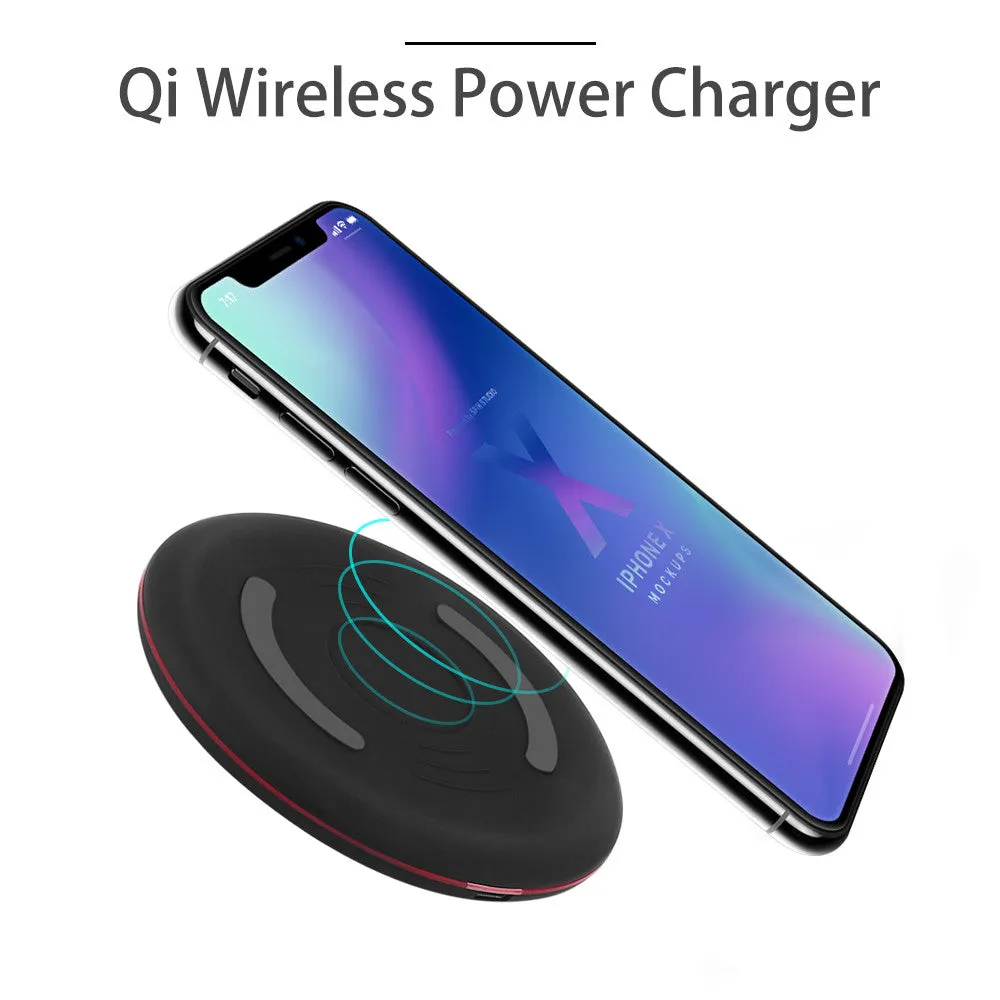 Qi Wireless Power Charger Portable Fast Charging Charging Pad For iPhone 8/X/8Plus Samsung Note8/S8/S8 /S7 edge/S7/Note5/S6/S6 edge/S6 edge plus