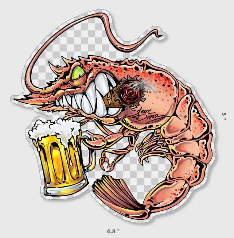 "Shrimpzilla" Mini Sticker