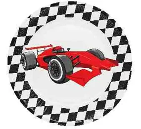 Racing Party Chequered Flag Party Plates x 8