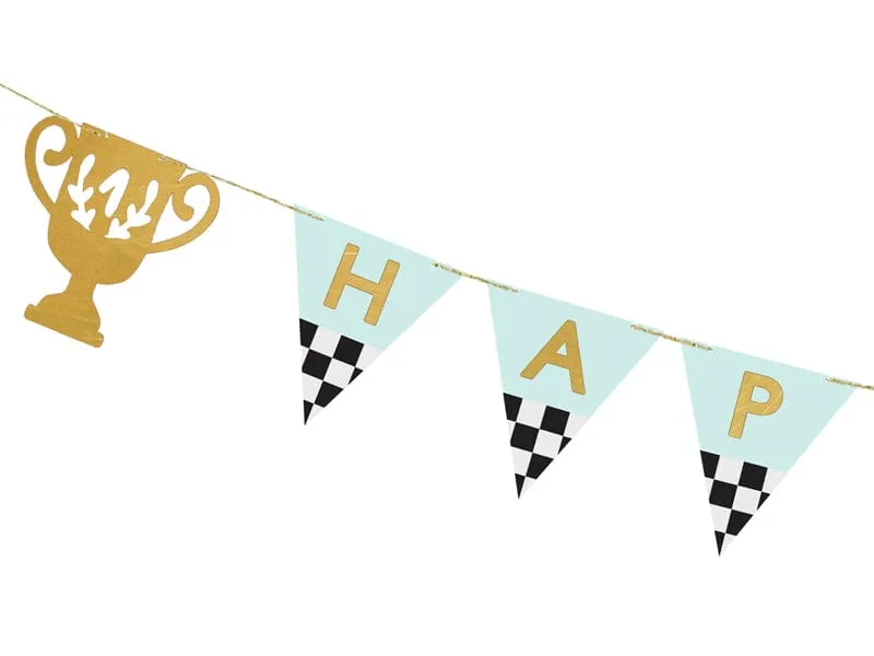 Racing Party Happy Birthday Banner