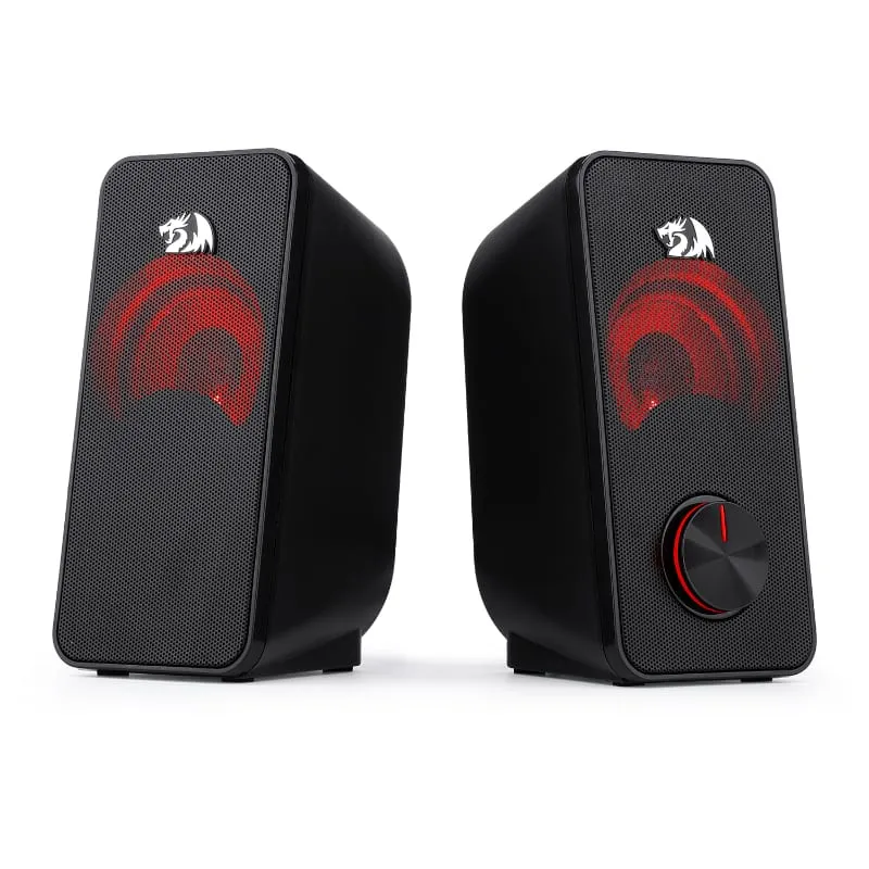 Redragon 2.0 Satellite Speakers Stentor 2X3W Red Led 3.5Mm - Black