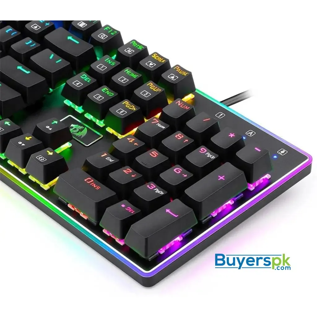 Redragon K595 Rgb Ratri Gaming Mechanical Keyboard - Black Switches - Silent Switch Buttons - Cool