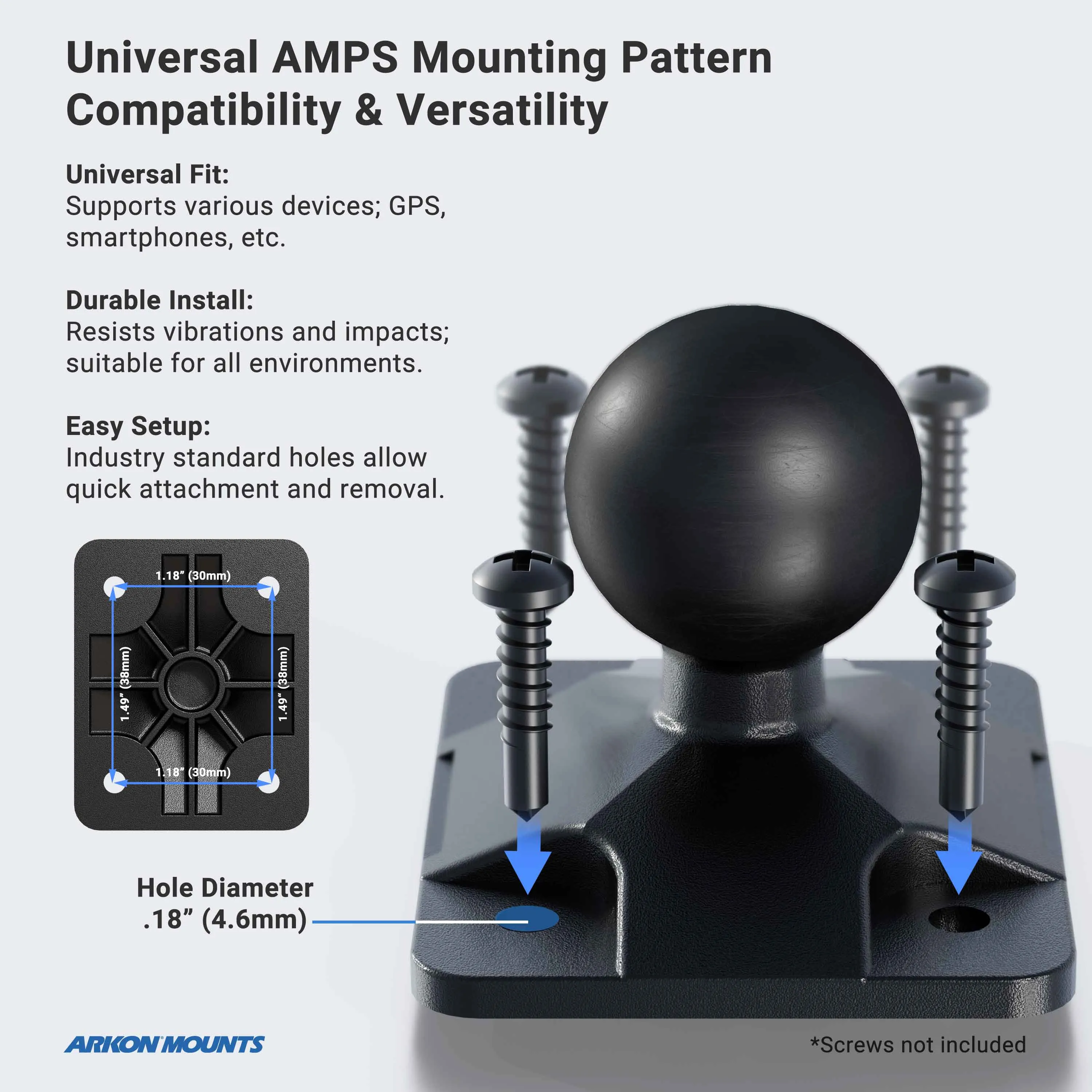 Robust™ Double Windshield Suction Mount - AMPS Compatible