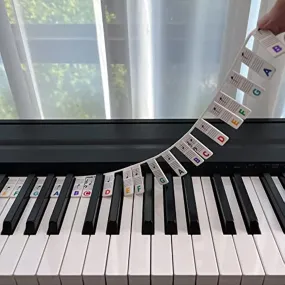 Silicone 88Key Piano Keyboard Labels for Beginners  Reusable