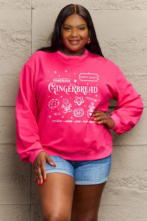 Simply Love Full Size GINGERBREAD Long Sleeve Sweatshirt