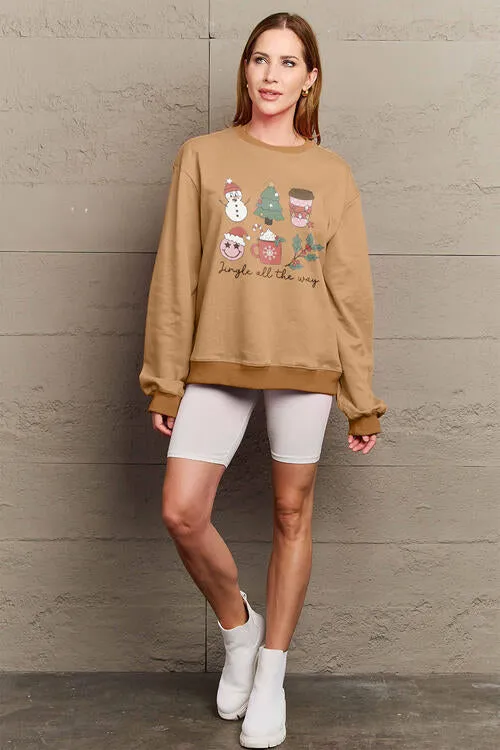 Simply Love Full Size JINGLE ALL THE WAY Long Sleeve Sweatshirt