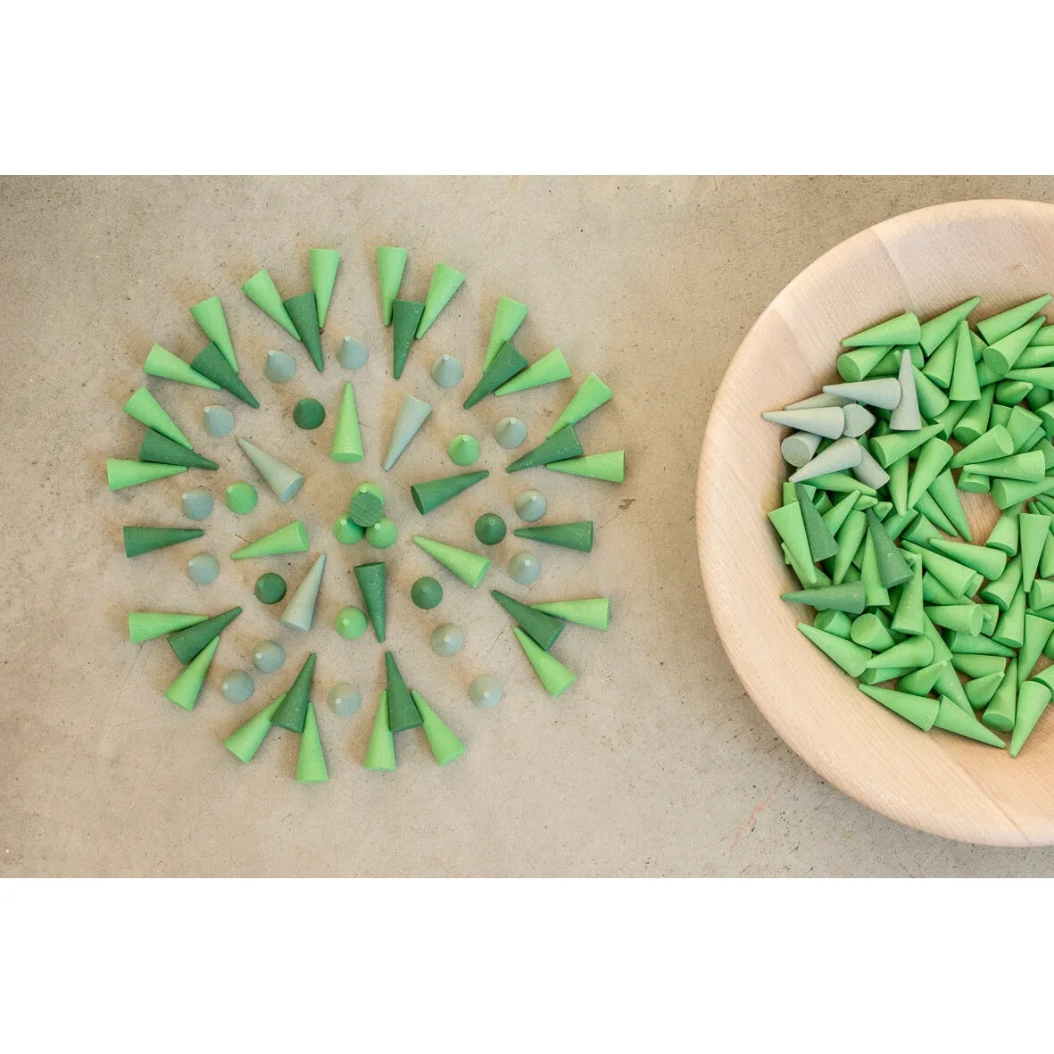 Spare Parts - Grapat Loose Parts Mini Cones in Green