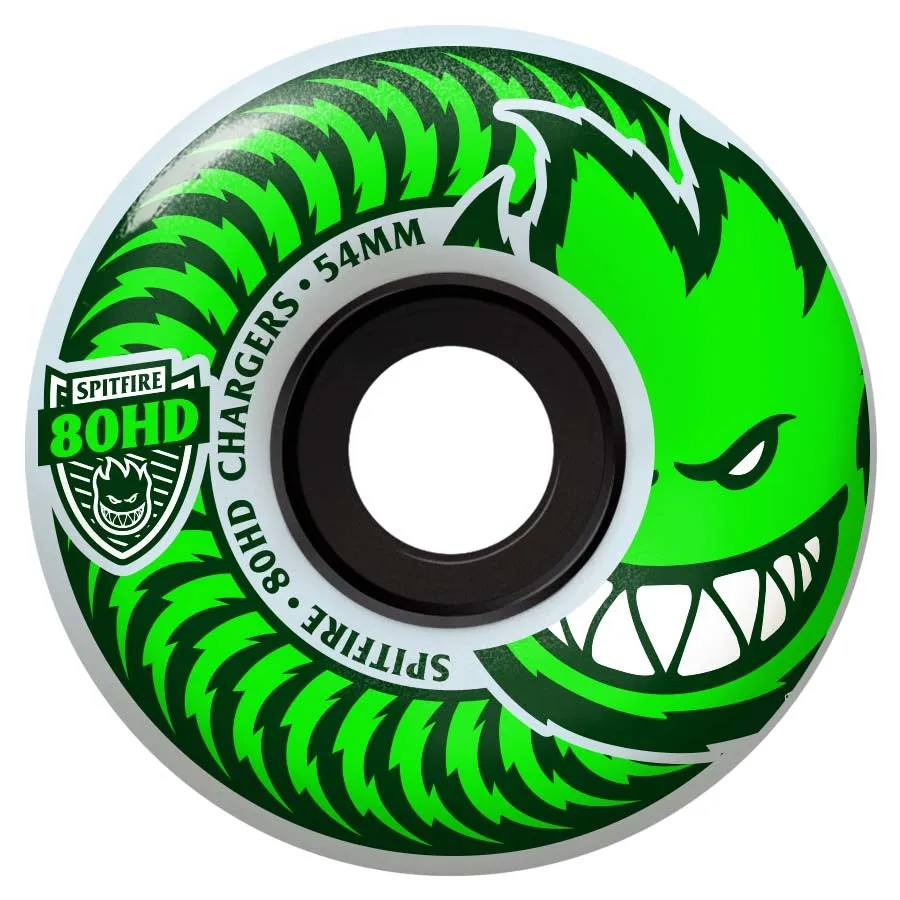 Spitfire - Chargers Classic Clear/Green 54MM 80HD Skateboard Wheels