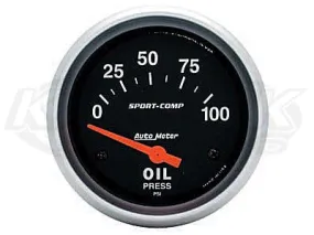 Sport-Comp 2-5/8" Short Sweep Electrical Gauges Fuel Level (240 ? Empty/33 ? Full)