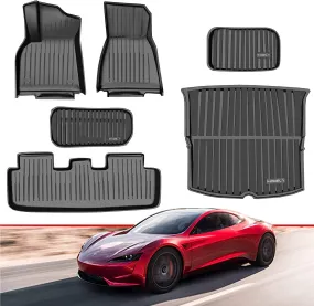 Tesla Model Y Waterproof Anti-Slip Set of 6 TP Floor Mats 2019 2020 2021 2022 2023 Accessories Fit for Front Rear Cargo Liner Set