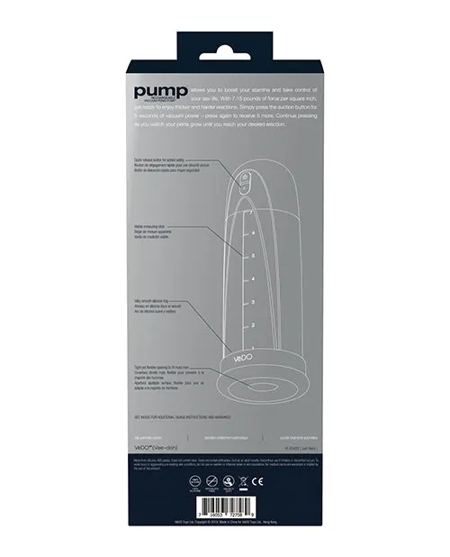 VeDO Pump Rechargeable Vacuum Penis Pump - Just Black