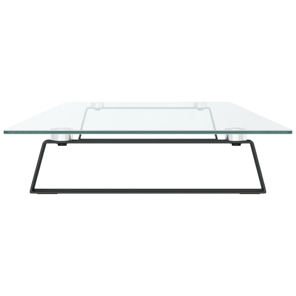 vidaXL Monitor Stand Black 100x35x8 cm Tempered Glass and Metal