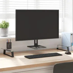 vidaXL Monitor Stand Black 100x35x8 cm Tempered Glass and Metal