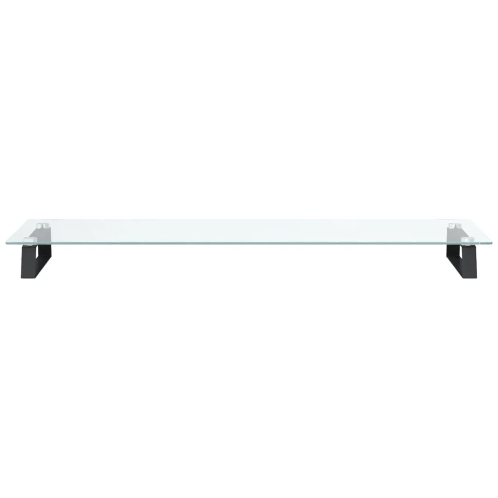 vidaXL Monitor Stand Black 100x35x8 cm Tempered Glass and Metal