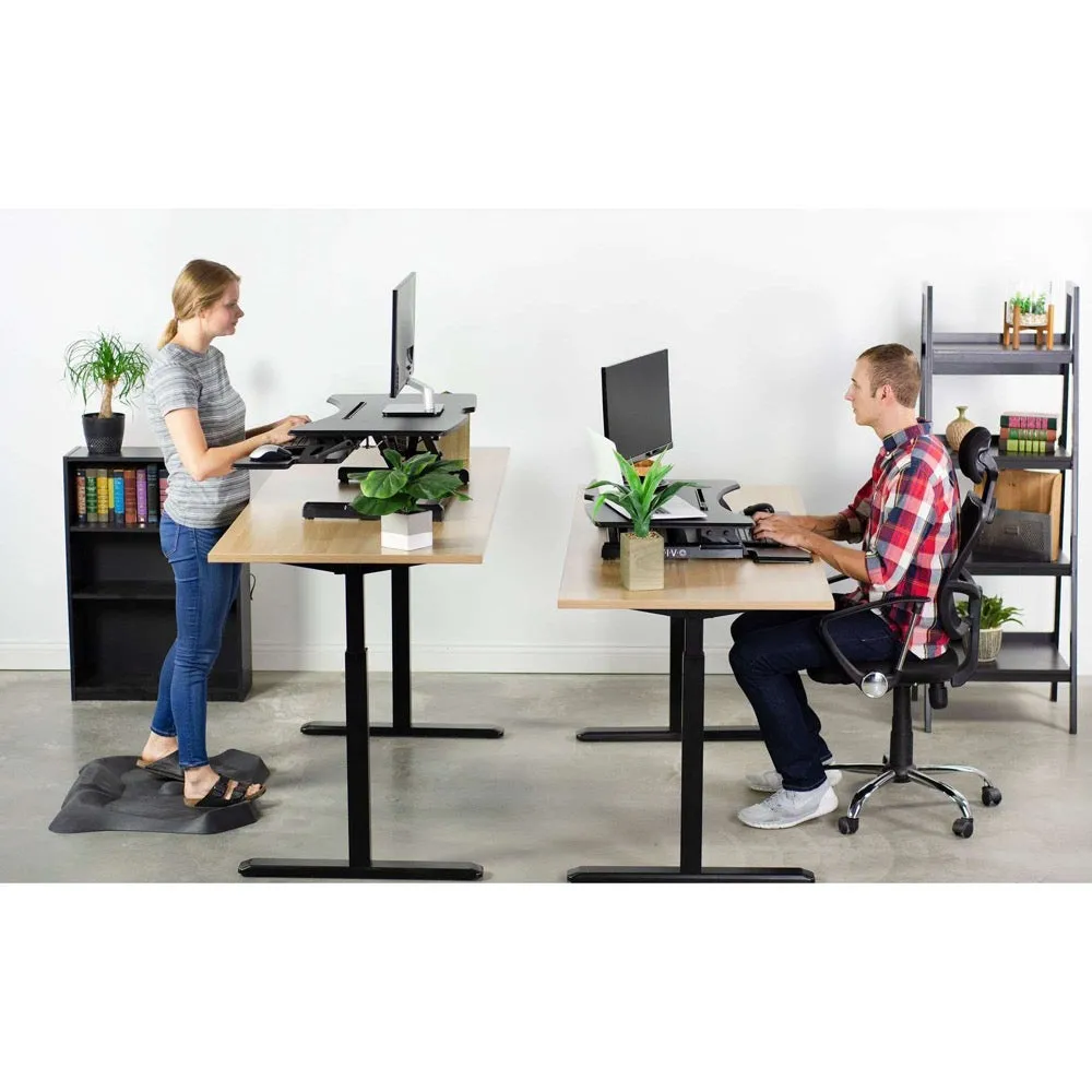 VIVO Black 30" Height-Adjustable Standing Desk Monitor Riser, DESK-V000M