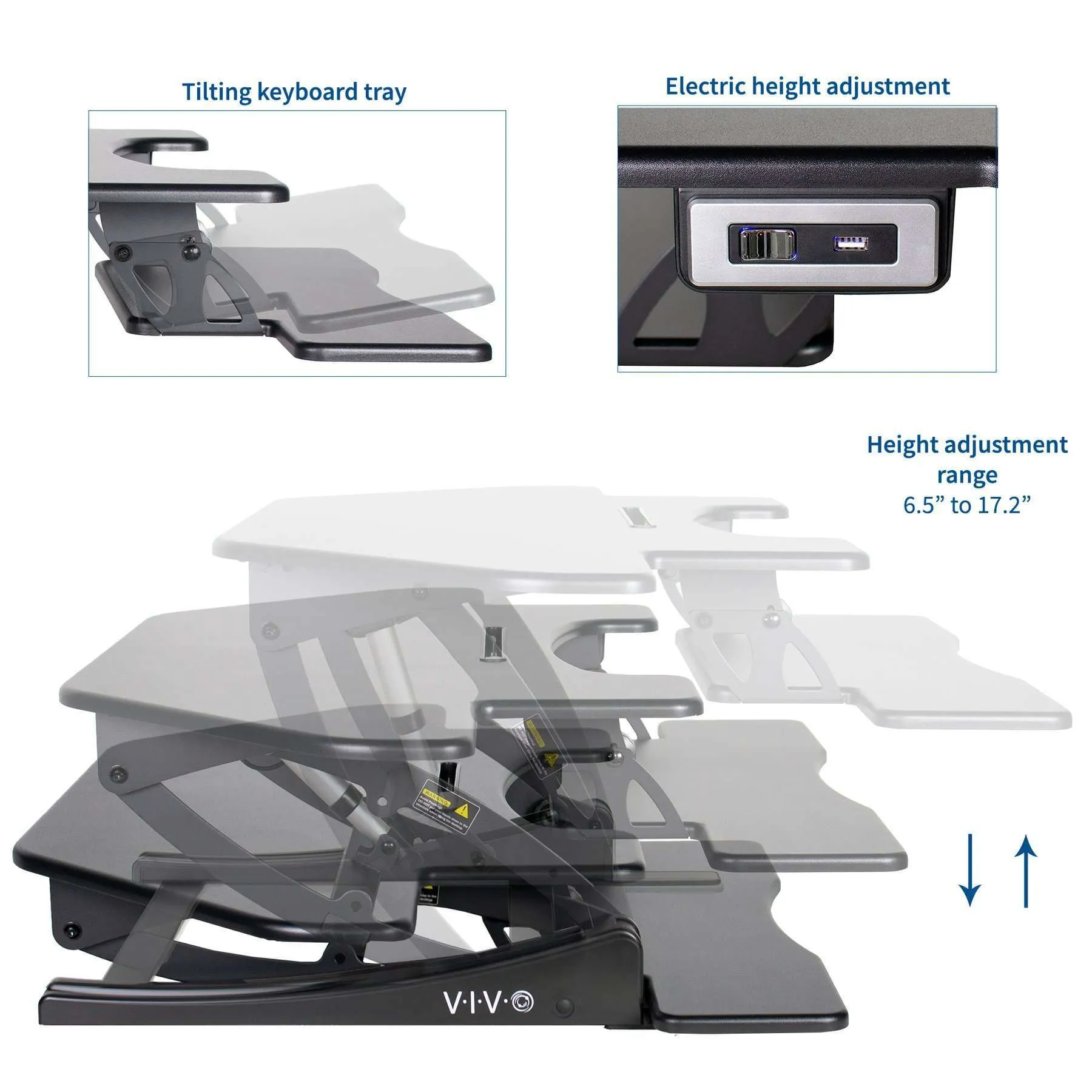 VIVO Black Corner Electric Height Adjustable Cubicle Sit-to-Stand Desk Riser, DESK-V000VCE