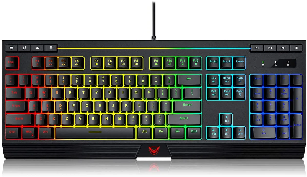 Wired Adjustable Backlight RGB Gaming Keyboard - Non-Fading Keycaps