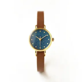 Women's Wristwatch - Azurite (Green   Blue Color), Japanese handmade wrist watch