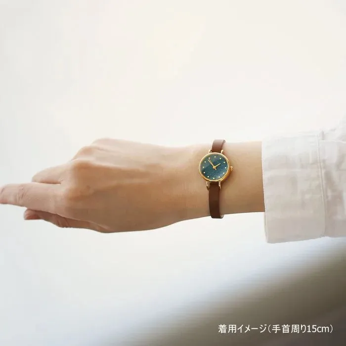 Women's Wristwatch - Azurite (Green   Blue Color), Japanese handmade wrist watch