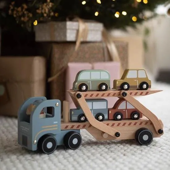 Wooden Toy Truck & Cars