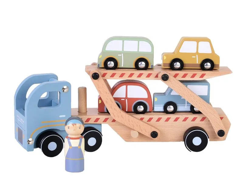 Wooden Toy Truck & Cars