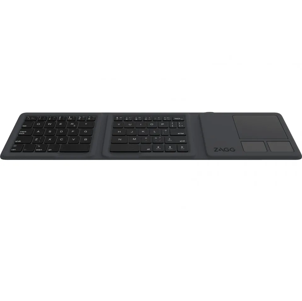 Zagg Tri-Fold Universal Bluetooth Keyboard with Touchpad Black Laptops Tablets Phones